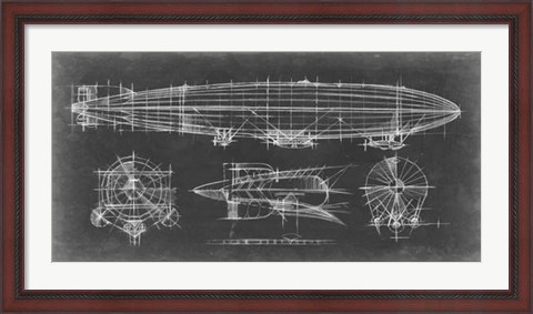 Framed Airship Blueprint Print