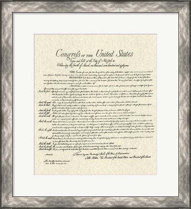 Framed Bill of Rights (Document) Print