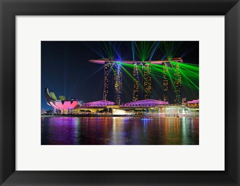 Framed Marina Bay Sands Lasershow Print