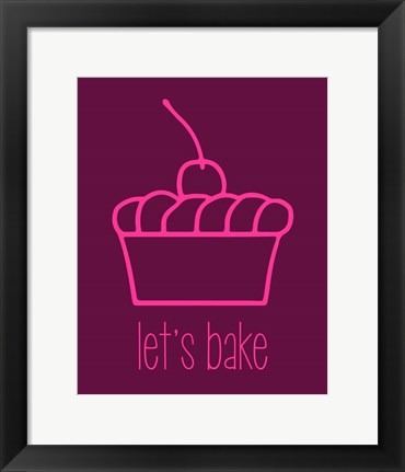 Framed Let&#39;s Bake - Dessert I Magenta Print