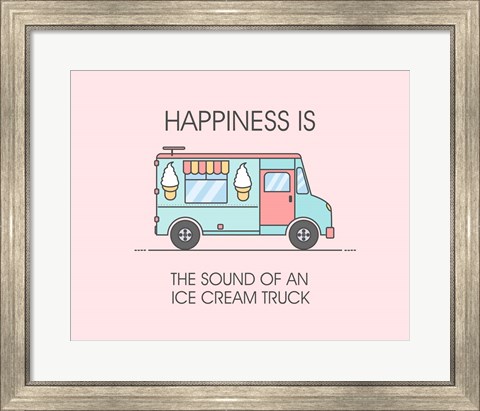 Framed Ice Cream Truck Blue Print
