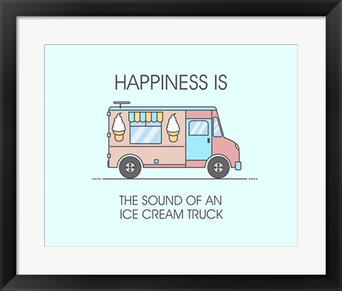 Framed Ice Cream Truck Pink Print