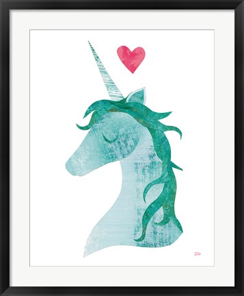 Framed Unicorn Magic II Heart Print