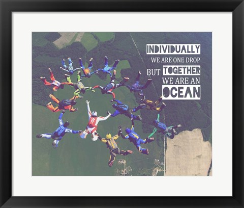 Framed Together We Are An Ocean - Skydiving Team Color Print