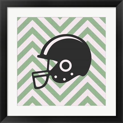 Framed Eat Sleep Play Football - Green Part III Print