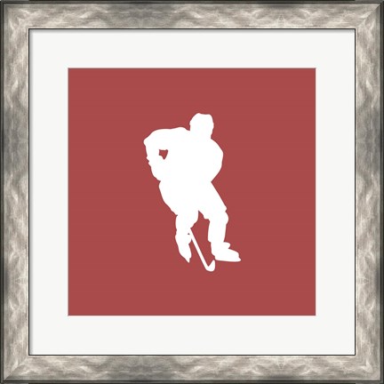 Framed Hockey Player Silhouette - Part I Print