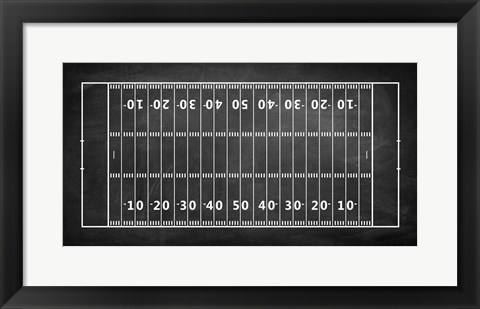 Framed American Football Field Chalkboard Print