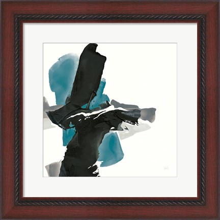 Framed Black and Teal IV Print