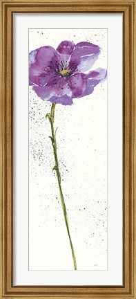 Framed Mint Poppies I in Purple Crop Print