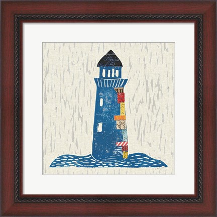 Framed Nautical Collage II on Linen Print