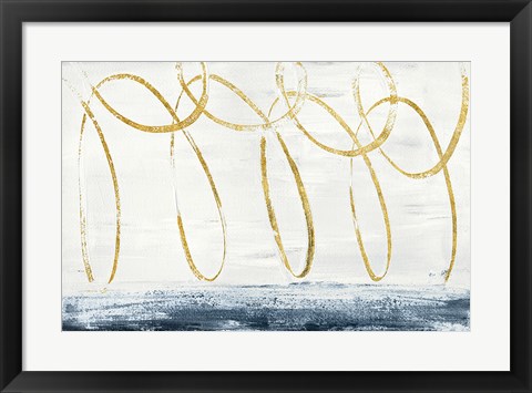 Framed City Beach Crop Gold Print