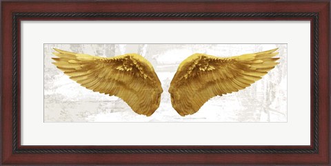 Framed Angel Wings (Gold II) Print