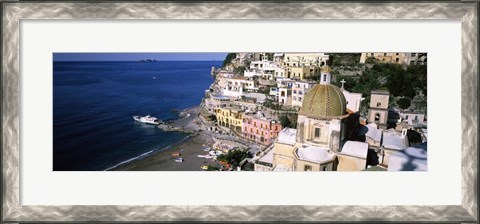 Framed Positano, Amalfi Coast, Salerno, Campania, Italy Print