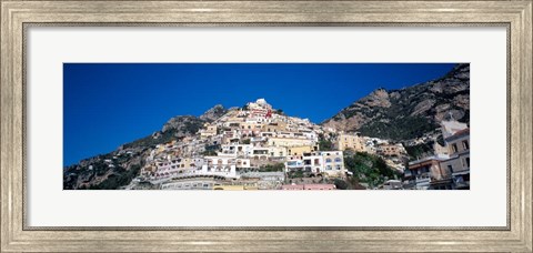 Framed Town on mountains, Positano, Amalfi Coast, Campania, Italy Print