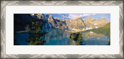 Framed Reflection of Trees in Water, Moraine Lake, Banff National Park, Alberta, Canada Print
