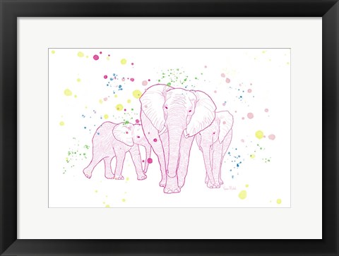 Framed Happy Elephant Print