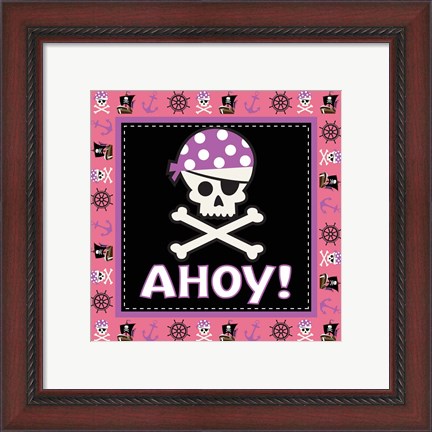Framed Ahoy Pirate Girl III Print