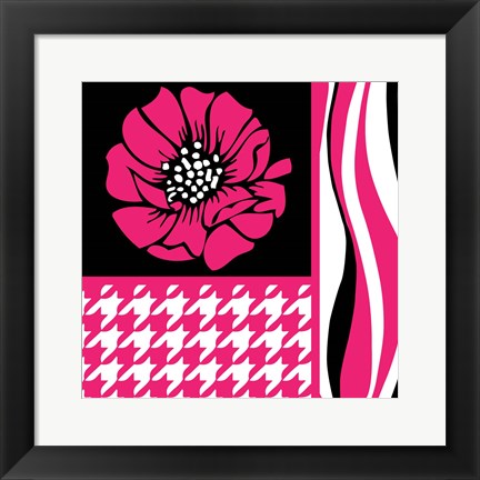 Framed Bold Pink Flower IX Print