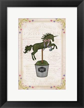 Framed Topiary Unicorn II Print