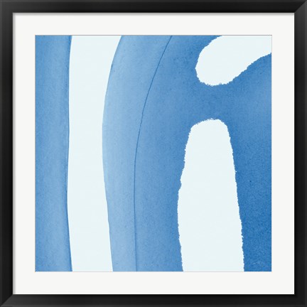 Framed Batik Blue IV Print