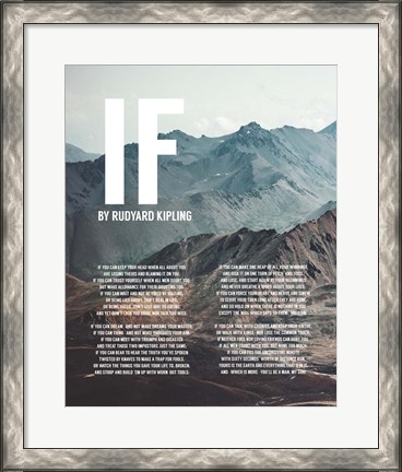 Framed If by Rudyard Kipling - Mountains Print