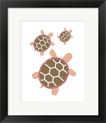 Framed Three Turtles - Red Print