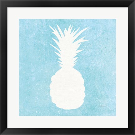 Framed Tropical Fun Pineapple Silhouette I Print