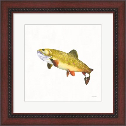 Framed Gone Fishin Brookie Print