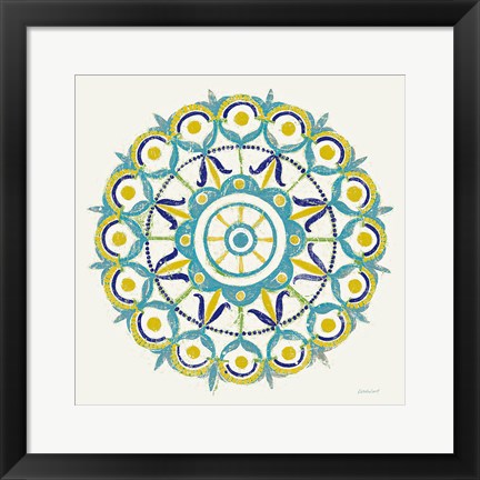 Framed Lakai Circle V Blue and Yellow Print