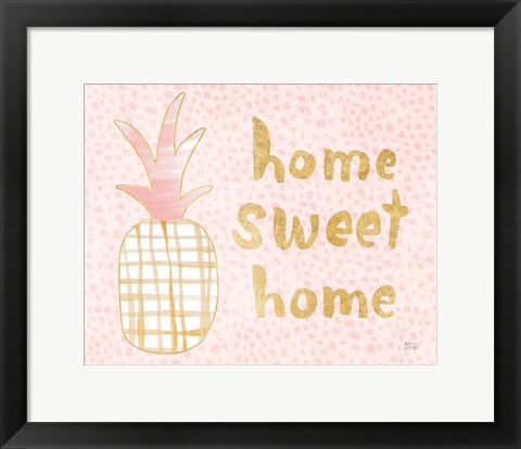 Framed Pineapple Blush I Print