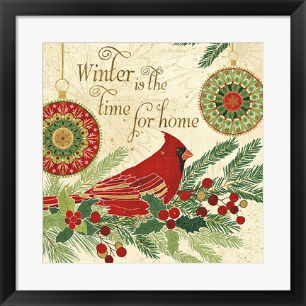 Framed Winter Feathers V Print