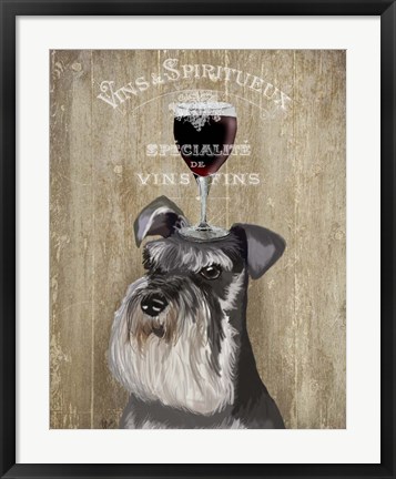 Framed Dog Au Vin, Schnauzer Print