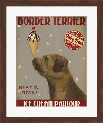 Framed Border Terrier Ice Cream Print