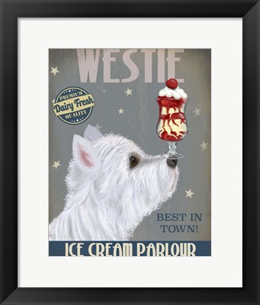 Framed Westie Ice Cream Print