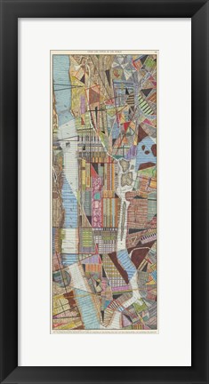 Framed Modern Map of New York III Print