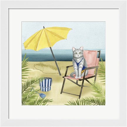 Framed Coastal Kitties II Print
