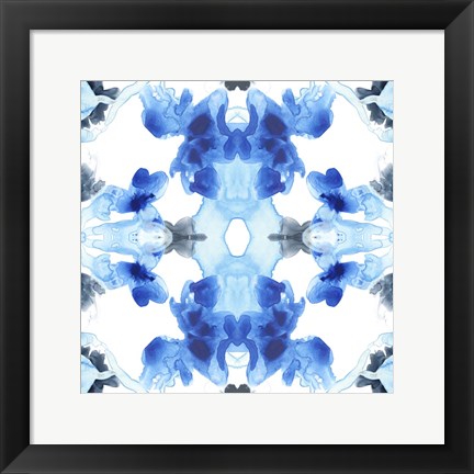 Framed Blue Kaleidoscope III Print