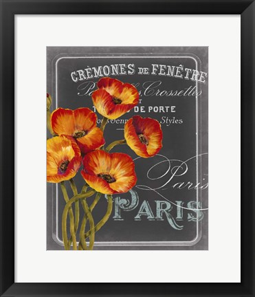 Framed Chalkboard Paris III Print