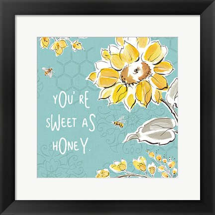 Framed Bee Happy III Print