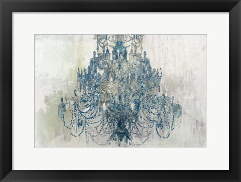 Framed Blue Chandelier Print