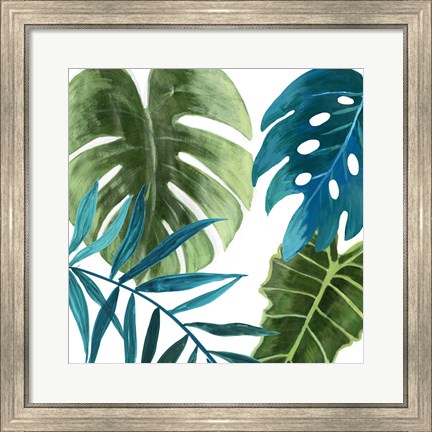 Framed Tropical Leaves I Print