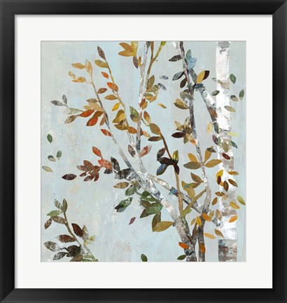 Framed Birch with Leaves II Print