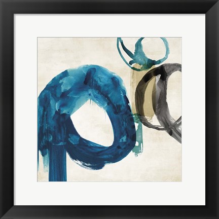 Framed Blue Ring I Print