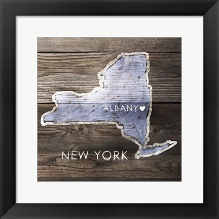 Framed New York Rustic  Map Print