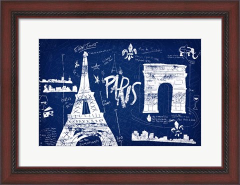 Framed Paris Blue Print