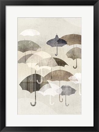 Framed Umbrella Rain I Print