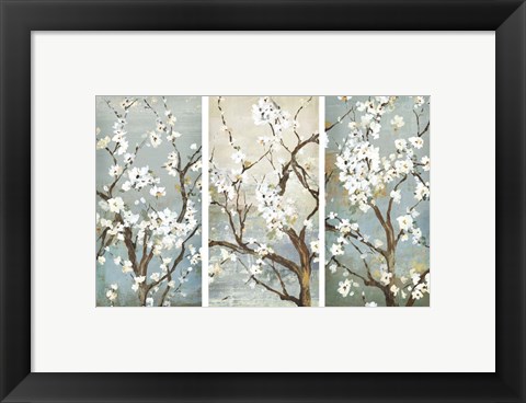 Framed Triptych in Bloom Print