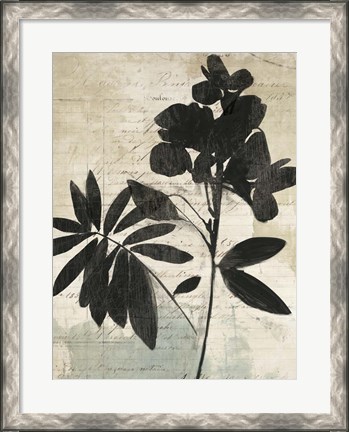Framed Inky Floral II Print