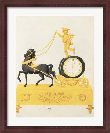 Framed Cherub Clock Print