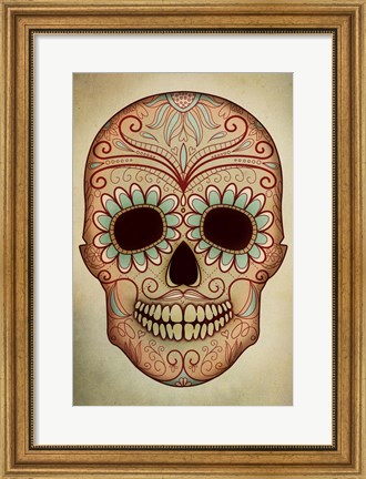 Framed Day of the Dead Skull II Print